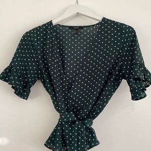 Polka Dot Wrap Top